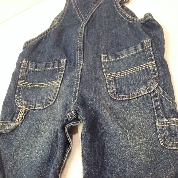 2011 Osh Kosh B'Gosh Genuine Baby Overalls Infant Baby -6M Metal Snaps Braces - Picture 10 of 10